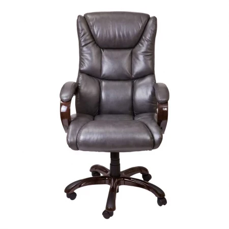 Кресло руководителя AksHome Boss серый, экокожа 48359