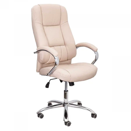 Кресло руководителя AksHome King бежевый, экокожа 56897