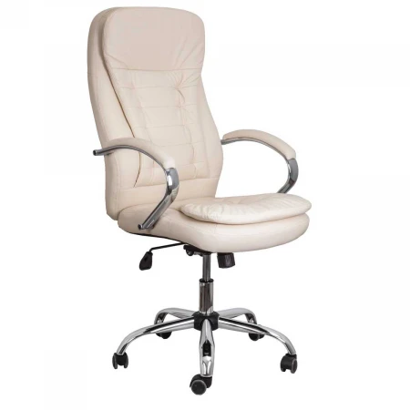 Кресло руководителя AksHome Richard кремовый, экокожа 70006
