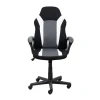 Игровое кресло AksHome Flaviy черный/серый/белый, ткань 86381