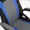 Игровое кресло AksHome Flaviy черный/серый/синий, ткань 86380