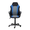 Игровое кресло AksHome Flaviy черный/серый/синий, ткань 86380