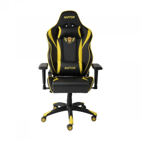 Игровое кресло AksHome Raptor желтый + черный, экокожа 45722