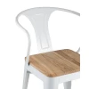 Барный стул Tolix Arm Wood белый глянцевый + светлое дерево YD-H440AR-W LG-02 Барный стул Tolix Arm Wood белый глянцевый + светлое дерево YD-H440AR-W LG-02