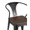 Барный стул Tolix Arm Wood черный глянцевый + темное дерево YD-H440AR-W LG-01 Барный стул Tolix Arm Wood черный глянцевый + темное дерево YD-H440AR-W LG-01