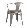 Барный стул Tolix Arms Soft с подлокотниками серебристый LF718H GREY 7083+PU7002 Барный стул Tolix Arms Soft с подлокотниками серебристый LF718H GREY 7083+PU7002