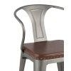 Барный стул Tolix Arms Soft с подлокотниками серебристый LF718H GREY 7083+PU7002 Барный стул Tolix Arms Soft с подлокотниками серебристый LF718H GREY 7083+PU7002