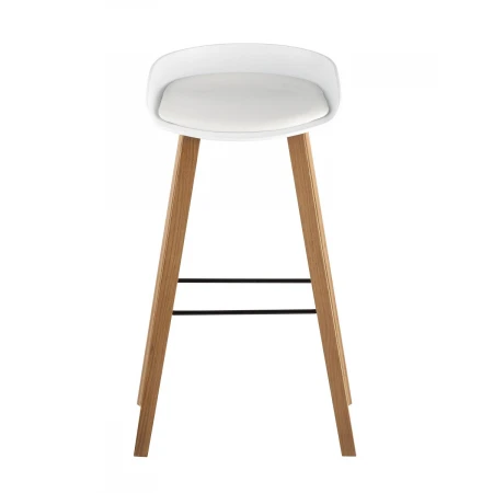Барный стул Stool Group LIBRA белый с ПУ подушкой деревян. ножки 8319B WHITE