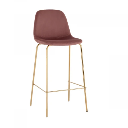 Барный стул Stool Group Валенсия SN велюр пыльно-розовый золотые ножки OS-001B HLR-44 gl