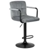 Стул барный DOBRIN KRUGER ARM BLACK (серый велюр (MJ9-75)) 5011_BlackBase-LM KRUGER ARM BLACK Стул барный DOBRIN KRUGER ARM BLACK (серый велюр (MJ9-75)) 5011_BlackBase-LM KRUGER ARM BLACK