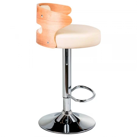 Стул барный DOBRIN FRED (натуральное дерево, кремовый) 1018-LMZ FRED