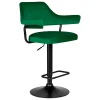 Стул барный DOBRIN CHARLY BLACK (зеленый велюр (MJ9-88)) 5019_BlackBase-LM CHARLY BLACK