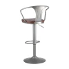Барный стул Tolix Arms Soft серебристый регулируемый F2535L GREY 7083+PU7002 Барный стул Tolix Arms Soft серебристый регулируемый F2535L GREY 7083+PU7002