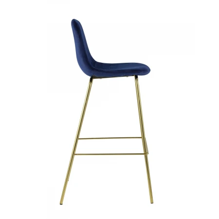 Барный стул Stool Group Валенсия велюр синий золотые ножки BC-91003B blue HLR-64