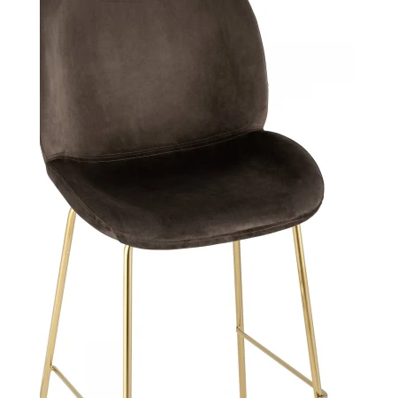 Барный стул Stool Group Турин со спинкой велюр коричневый золотые ножки 8329C VELVET BROWN