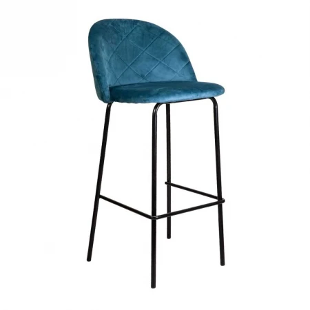 Барный стул AksHome Icon голубой, велюр 63357