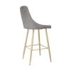 Барный стул AksHome Lara 2 светло-серый, ткань, цвет каркаса дуб 75462