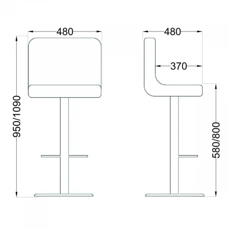 Барный стул AksHome Logos красный, экокожа 27630