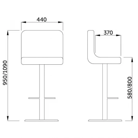 Барный стул AksHome Logos черный, экокожа 27633
