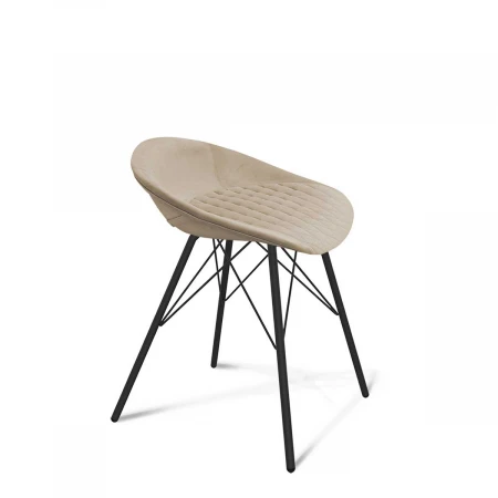 Барный стул Sheffilton SHT-ST19-SF2/S37 ванильный крем/черный муар 1883134402