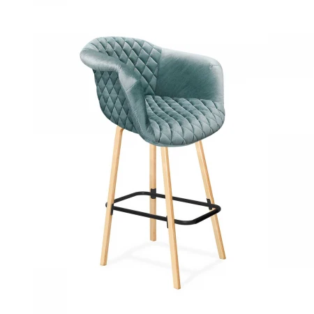 Барный стул Sheffilton SHT-ST31-C4/S94 Аквамарин/прозрачный лак/черный 5863251301