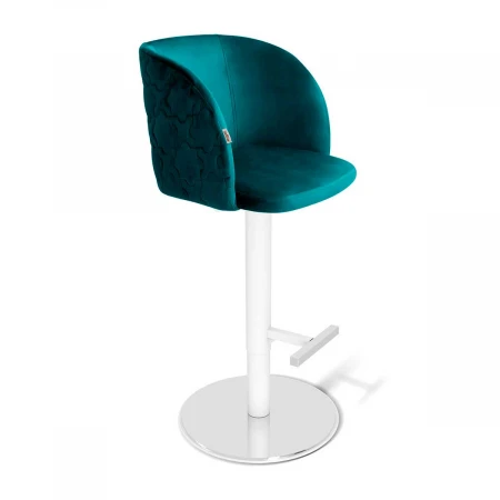 Барный стул Sheffilton SHT-ST33-1/S128 альпийский бирюзовый/хром/белый муар 7378282601