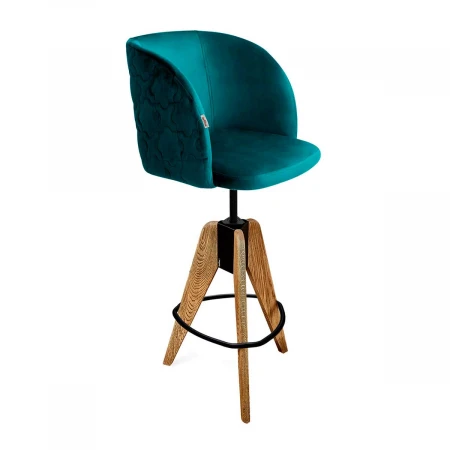 Барный стул Sheffilton SHT-ST33-1/S92 альпийский бирюзовый/браш.коричневый/чер 7775065201
