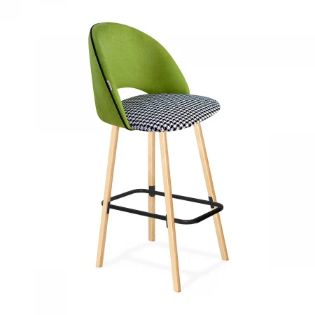 Барный стул Sheffilton SHT-ST34-3/S94 оливковый/гусиная лапка/прозрачный лак/черный 3566268301