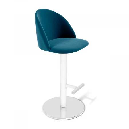 Барный стул Sheffilton SHT-ST35/S128 тихий океан/хром/белый муар 2081295202