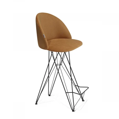 Барный стул Sheffilton SHT-ST35/S66 горчичный/черный муар 8902342203