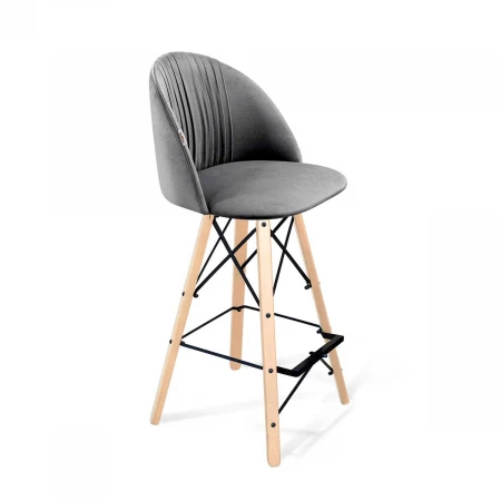 Барный стул Sheffilton SHT-ST35-1/S80 угольно-серый/прозрачный лак/черный 1196559702