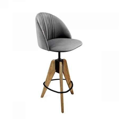 Барный стул Sheffilton SHT-ST35-1/S92 угольно-серый/брш.коричневый/черный муар 3893277101