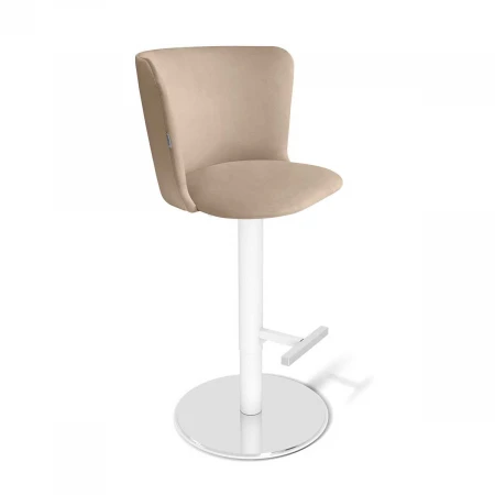 Барный стул Sheffilton SHT-ST36/S128 ванильный крем/хром/белый муар 1605670001