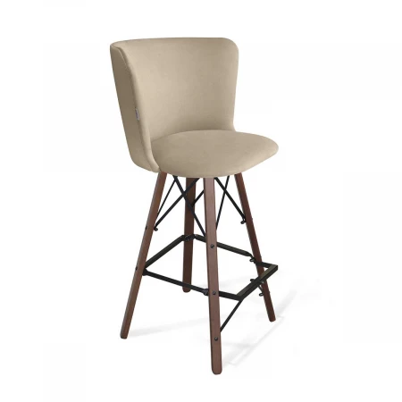 Барный стул Sheffilton SHT-ST36/S80 ванильный крем/темный орех/черный 1880573301