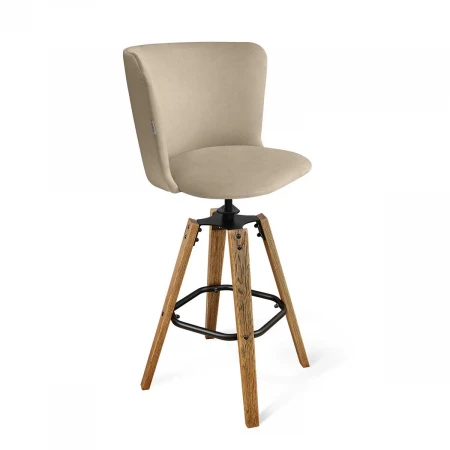 Барный стул Sheffilton SHT-ST36/S93 ванильный сахар/браш.коричневый/черный 7146121801