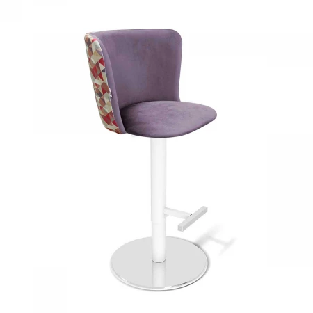 Барный стул Sheffilton SHT-ST36-4/S128 сумеречная орхидея/хром/белый муар 2553642201