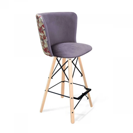 Барный стул Sheffilton SHT-ST36-4/S80 сумеречная орхидея/прозрачный лак/черный 7061801501