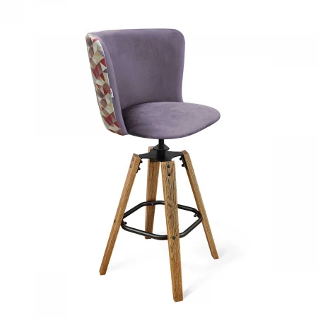 Барный стул Sheffilton SHT-ST36-4/S93 сумеречная орхидея/браш.корич./черн.муар 8363032401