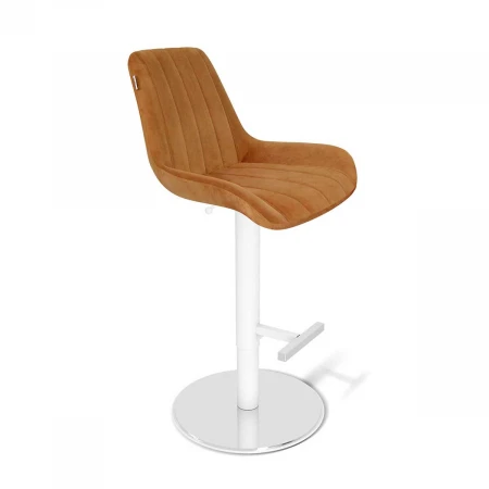 Барный стул Sheffilton SHT-ST37/S128 горчичный/хром/белый муар 7970507203