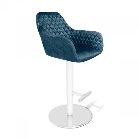 Барный стул Sheffilton SHT-ST38/S128 синий пепел/хро/белый муар 5178969402
