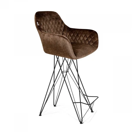 Барный стул Sheffilton SHT-ST38/S66 коричнеый трюфель/черный муар 7802505803