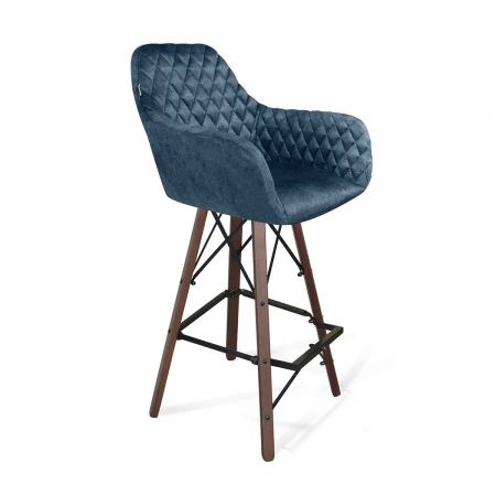 Барный стул Sheffilton SHT-ST38/S80 синий пепел/темный орех/черный 3987274203
