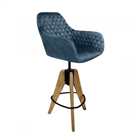 Барный стул Sheffilton SHT-ST38/S92 синий пепел/браш.коричневый/черный 1759834802