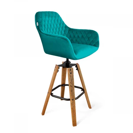 Барный стул Sheffilton SHT-ST38/S93 альпийский бирюз./браш.корич./черн. муар 8224743803