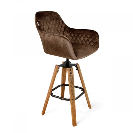 Барный стул Sheffilton SHT-ST38/S93 корич. трюфель/браш.коричн./черный муар 8224743804