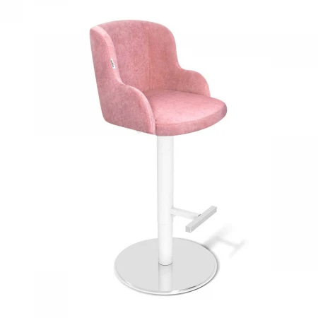 Барный стул Sheffilton SHT-ST39/S128 пыльная роза/хром/белый муар 5904730902