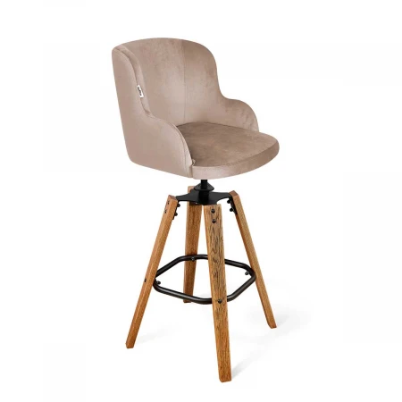 Барный стул Sheffilton SHT-ST39/S93 латте/браш.коричневый/черный муар 6253499701