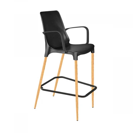 Барный стул Sheffilton SHT-ST76/S69-C черный/светлый орех 2479075901