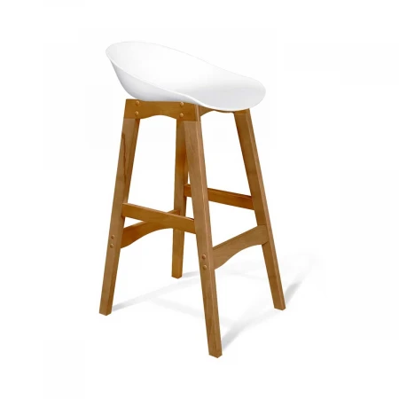 Барный стул Sheffilton SHT-ST19/S65 белый/светлый орех 2734992504