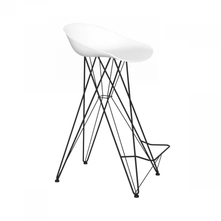 Барный стул Sheffilton SHT-ST19/S66 белый/черный муар 2662741704